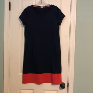 Boden T-Shirt Color Block Dress, 8 R, Navy & Coral